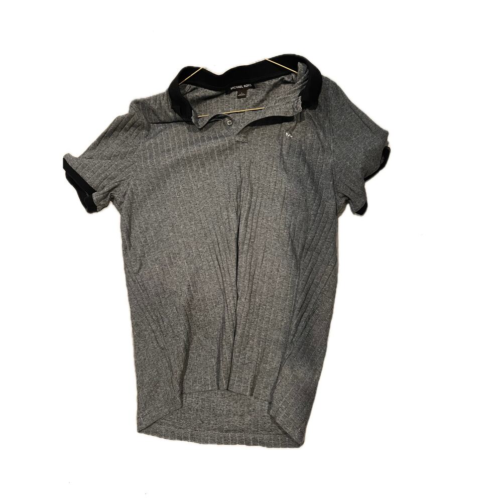 Michael Kors Gray BlackGolf Polo Shirt Mens Large